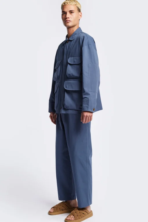 Boulder Pleat Pant, Blue
