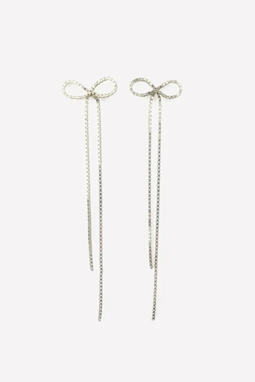 Bow-wow Long Earring, Silver