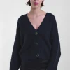 Cropped V-Neck Cardi 52, Blue/Black