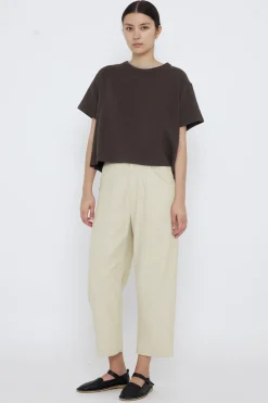 Curved Legged Trousers, Oatmeal