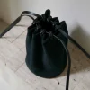 Drawstring Bucket Bag, Black