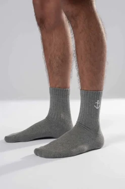 Elias Socks, Grey/Ecru