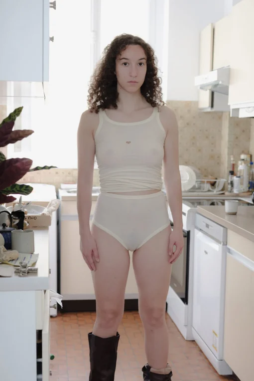 Heart Highwaist Bell Pants, Undyed
