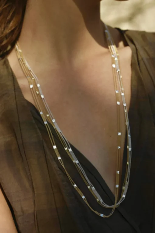 Ladder Neck, Brass Chain/Silver