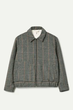 Leal Bomber Jacket, Grey Checks