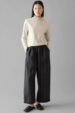 Linen Trousers, Onyx Stripe