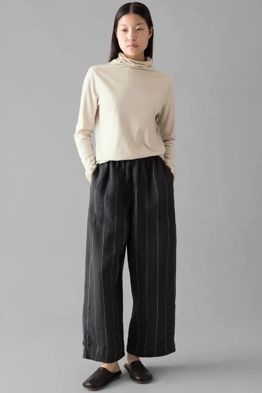 Linen Trousers, Onyx Stripe