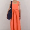 Midi Day Dress, Dark Orange