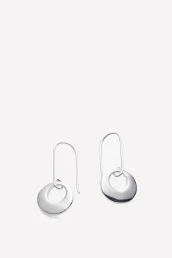 Mini Long Hook Hoops, Silver