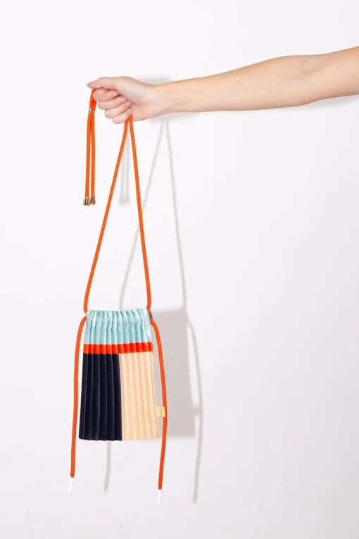 Mini Pleated Bag, Blue