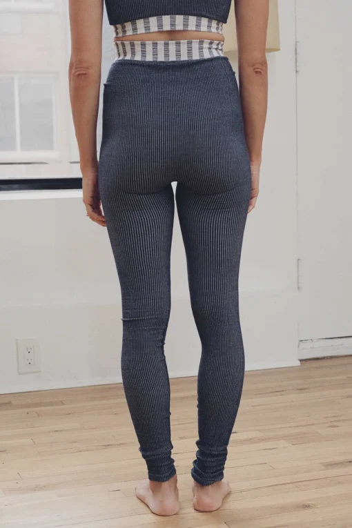 Oleta Legging, Navy Striped