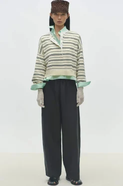 Organic Cotton Polo Sweater, Salvia
