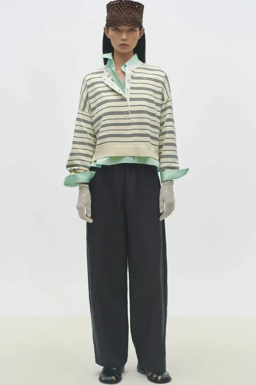Organic Cotton Polo Sweater, Salvia