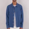 Patch Shirt, Indigo Basketweave