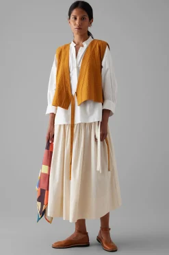 Pleated Skirt, Ecru