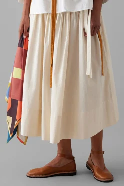 Pleated Skirt, Ecru