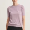 Pointelle Tee, Heather