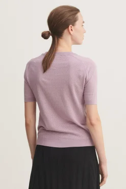 Pointelle Tee, Heather