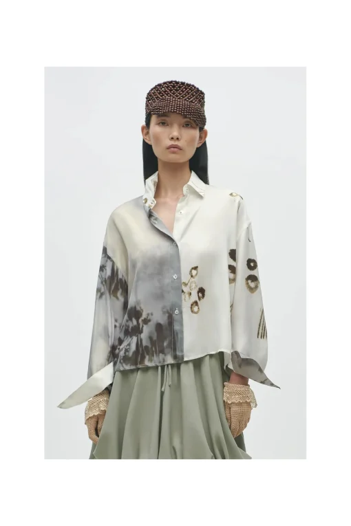 Printed Classic Shirt, Bicolor