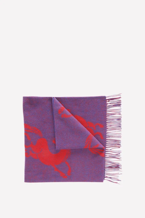 Shrimp Horse Scarf, Navy/Red
