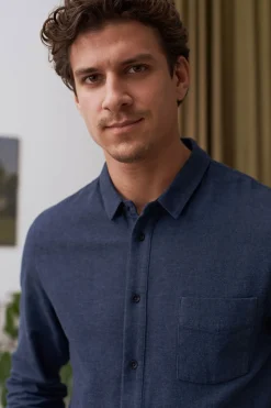 Simon Shirt Flannel, Ocean Blue