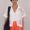 Soft Collar Shirt, Ladder Embroidery