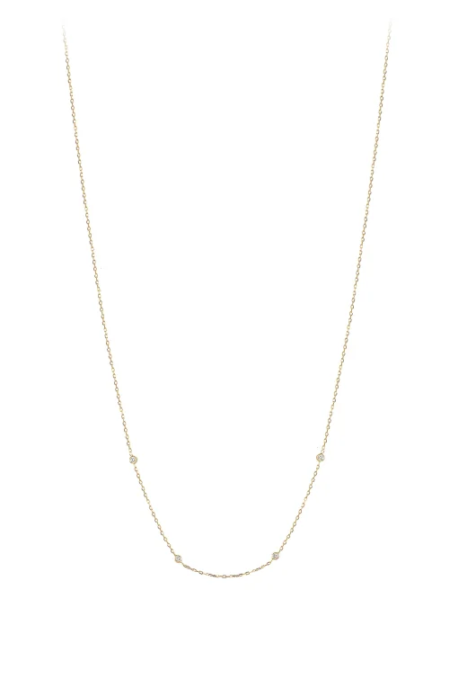 Solitaire 18kt G Necklace 4 Diamonds