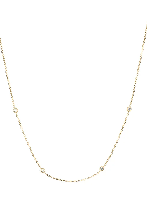 Solitaire 18kt G Necklace 4 Diamonds