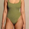 Square Neck Metallic, Moss