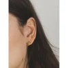 Stone Stack Earring, Gold