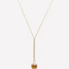 2 Stones Necklace, Gold/Citrine