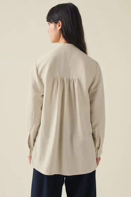 Tie Neck Shirt, Canvas