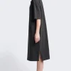Treatise Henley Dress, Black