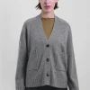 V-Neck Cardi 88, Pebble